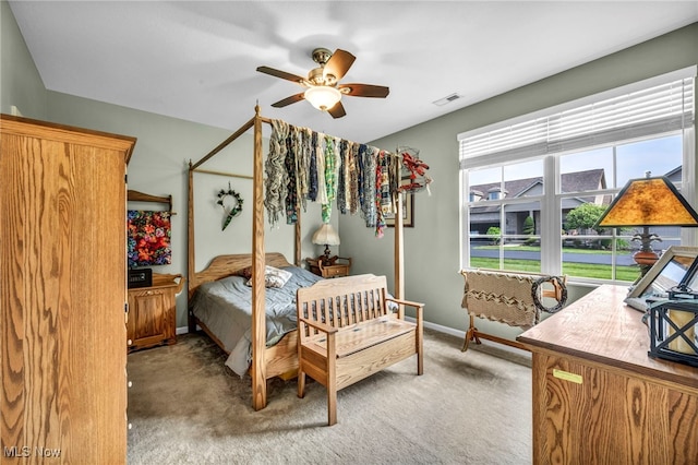 3845 Windsor Bridge Cir, Huron, OH 44839 - bedroom with light carpet and ceiling fan