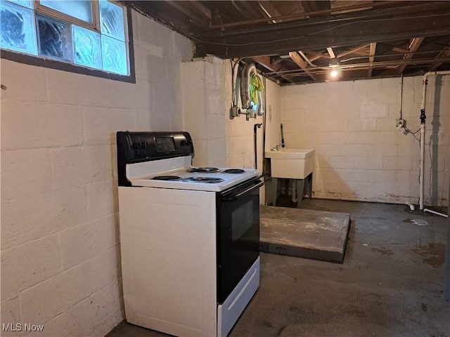 2239 N Ridge Rd E, Lorain, OH 44055 - below grade area with a sink