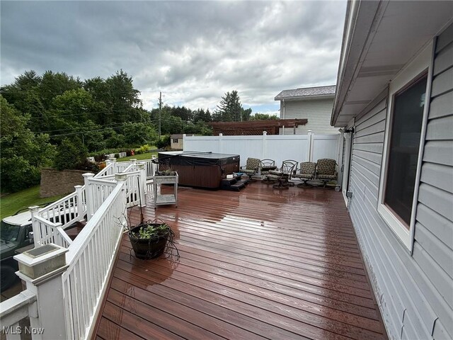 213 Highland Park, Bloomingdale, OH 43910 - deck featuring a hot tub