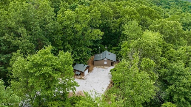 61342 High Hill Rd, Cambridge, OH 43725 - aerial view of property and surrounding area with a heavily wooded area