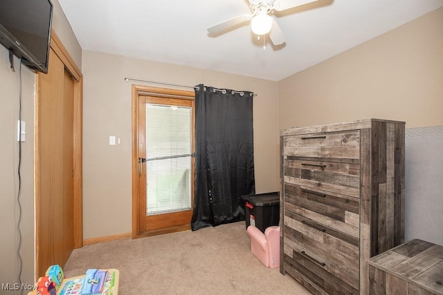 505 Lansing Rd, Akron, OH 44312 - bedroom featuring light colored carpet and a ceiling fan