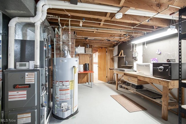 505 Lansing Rd, Akron, OH 44312 - unfinished basement with gas water heater and heating unit