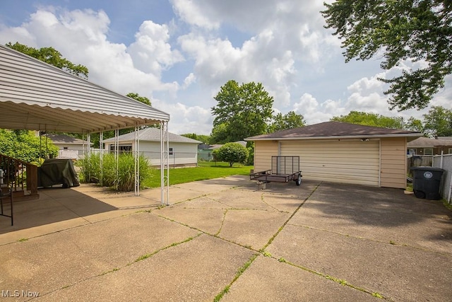 505 Lansing Rd, Akron, OH 44312 - view of patio / terrace with a grill and a garage