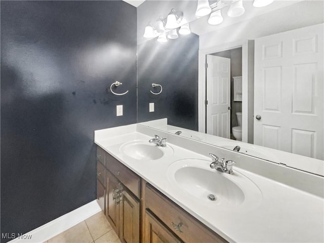 3217 Deborah Ct, Uniontown, OH 44685 - full bathroom with tile patterned flooring and double vanity