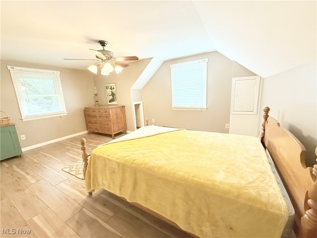 4901 Kings Creek Rd, Weirton, WV 26062 - bedroom featuring light wood-style floors, ceiling fan, and lofted ceiling