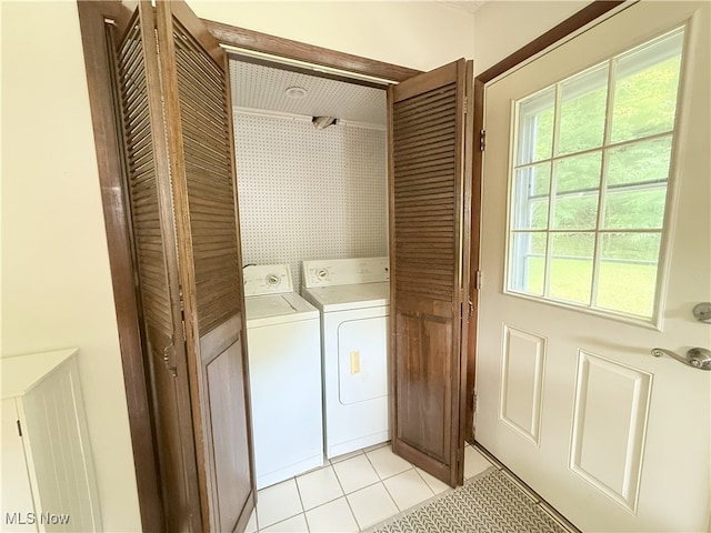 4901 Kings Creek Rd, Weirton, WV 26062 - laundry area with separate washer and dryer and light tile patterned flooring