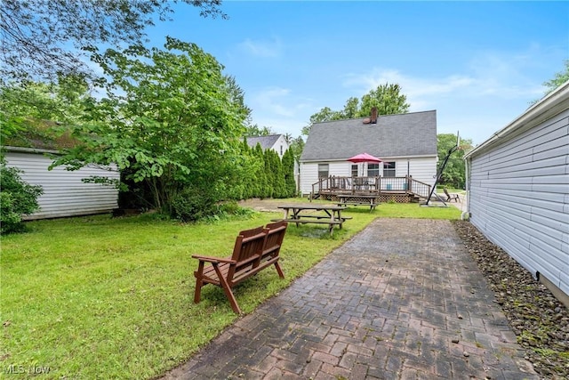 120 Palmetto Ave, Bedford, OH 44146 - view of green lawn featuring a wooden deck