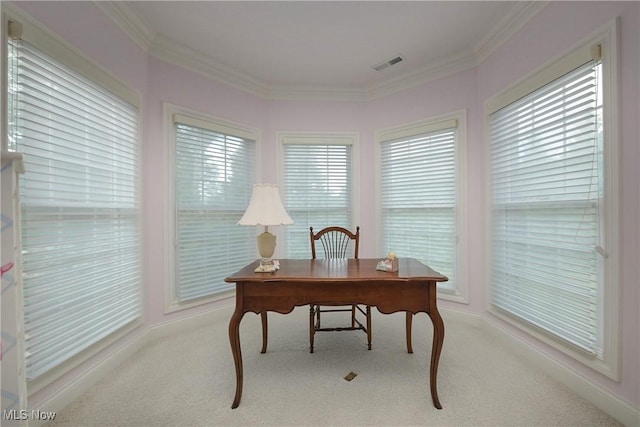 23225 Wingedfoot Dr, Westlake, OH 44145 - office area with carpet flooring and crown molding