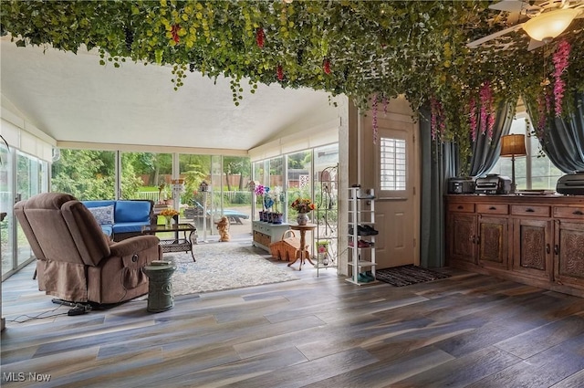 3571 Greenwich Rd, Barberton, OH 44203 - sunroom featuring wood finished floors, healthy amount of natural light, and vaulted ceiling