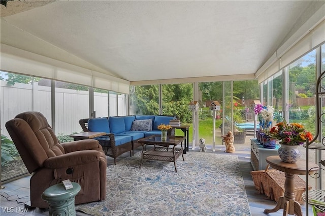 3571 Greenwich Rd, Barberton, OH 44203 - sunroom / solarium featuring an outdoor hangout area and lofted ceiling