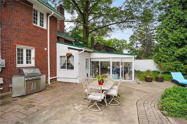 3571 Greenwich Rd, Barberton, OH 44203 - view of patio / terrace featuring grilling area and a sunroom