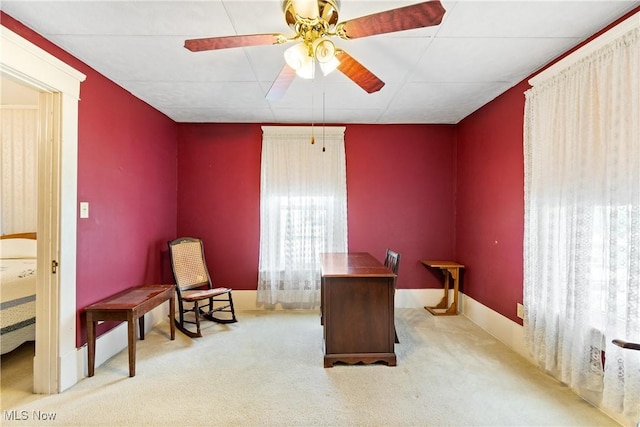 811 E High Ave, New Philadelphia, OH 44663 - office area featuring a ceiling fan and carpet flooring
