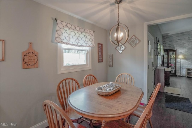 1324 Woodrow St NW, North Canton, OH 44720 - dining area with a chandelier, wood finished floors, and a wood stove