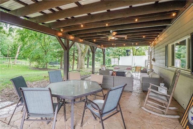 1324 Woodrow St NW, North Canton, OH 44720 - fenced backyard featuring outdoor dining area and a patio area