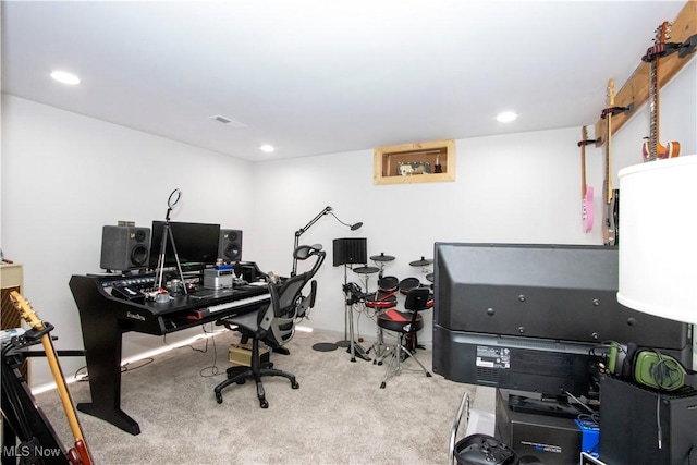 13946 Highview Dr, Dalton, OH 44618 - carpeted home office with recessed lighting and baseboards
