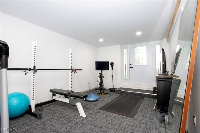 13946 Highview Dr, Dalton, OH 44618 - exercise area featuring carpet and recessed lighting