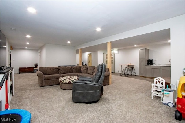 13946 Highview Dr, Dalton, OH 44618 - carpeted living room featuring recessed lighting