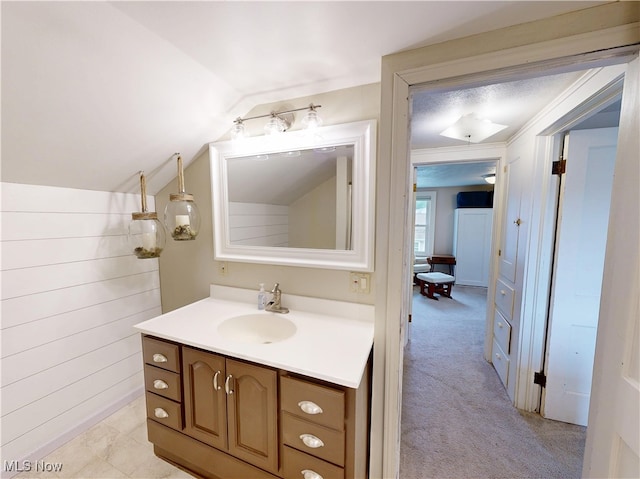 4982 14th St SW, Canton, OH 44710 - bathroom with vanity and vaulted ceiling