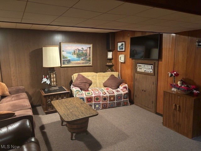 1527 Difford, Niles, OH 44446 - carpeted living room with wooden walls