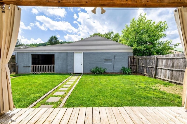 719 N 3rd St, Toronto, OH 43964 - fenced yard with a wooden deck