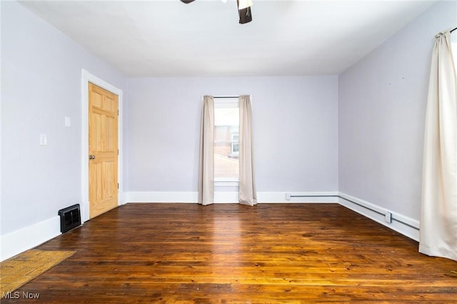 719 N 3rd St, Toronto, OH 43964 - empty room with hardwood / wood-style floors and a ceiling fan