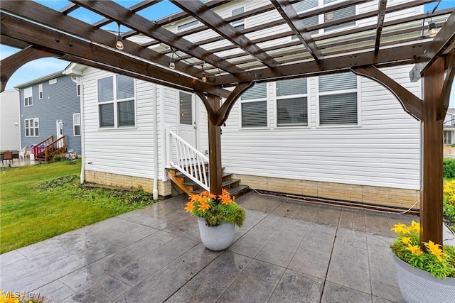 23563 Rebecca Ln, Columbia Station, OH 44028 - view of patio with entry steps and a pergola