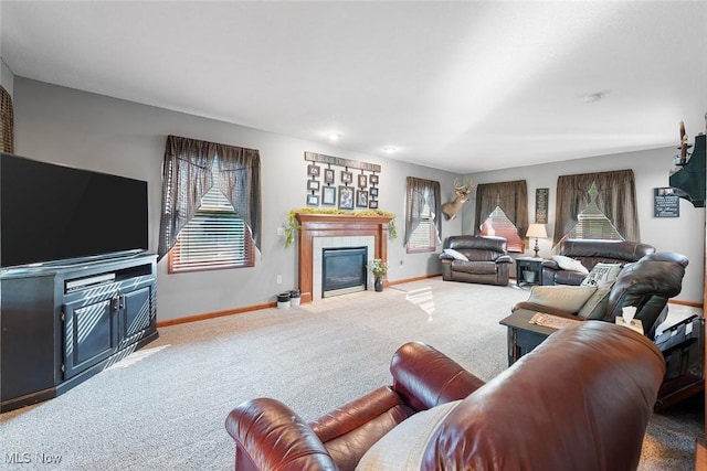 2896 Highview Cir NW, Dellroy, OH 44620 - carpeted living room featuring a fireplace and plenty of natural light