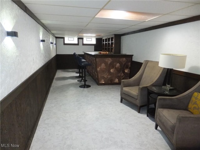 13621 Bellbrook Dr, Brook Park, OH 44142 - indoor dry bar featuring a paneled ceiling and a textured wall