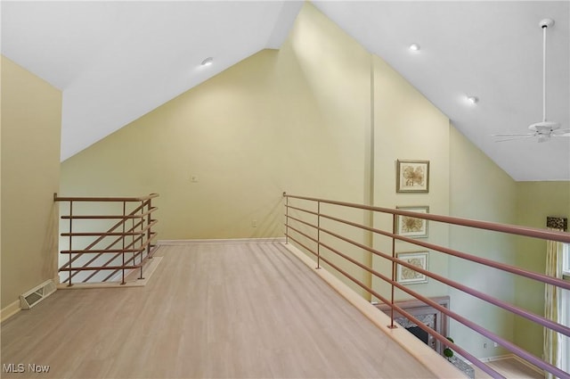 80 Hawthorne Ave, Rittman, OH 44270 - bonus room with vaulted ceiling, wood finished floors, and ceiling fan