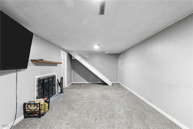8132 Arlington Ave NW, North Canton, OH 44720 - below grade area with carpet floors and a fireplace