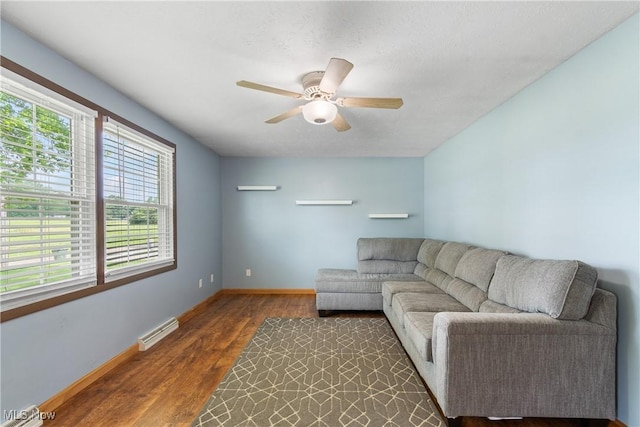 8132 Arlington Ave NW, North Canton, OH 44720 - living room with wood finished floors and ceiling fan