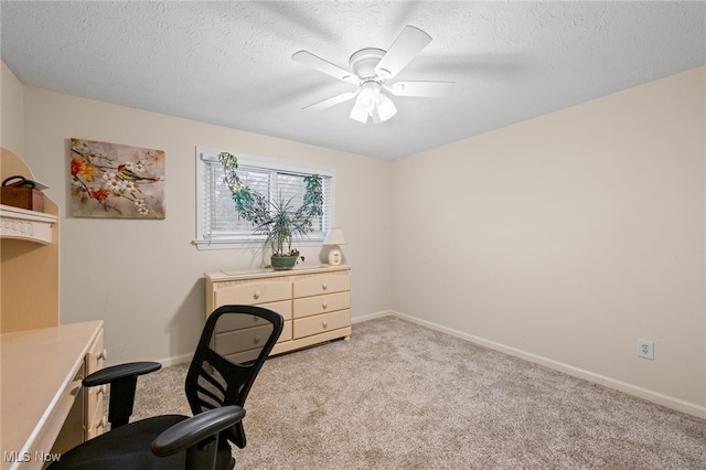 7152 Rippling Brook Ln, Concord, OH 44060 - office space featuring carpet flooring, ceiling fan, and a textured ceiling