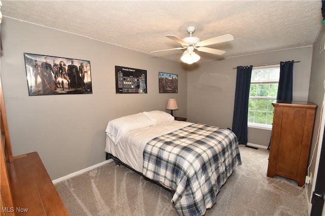 8025 Wadsworth Rd, Wadsworth, OH 44281 - bedroom with carpet floors, a textured ceiling, and a ceiling fan