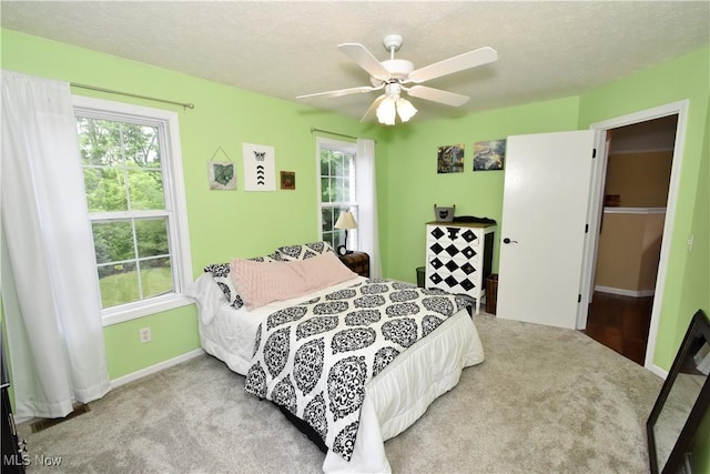 8025 Wadsworth Rd, Wadsworth, OH 44281 - carpeted bedroom with multiple windows, a ceiling fan, and a textured ceiling