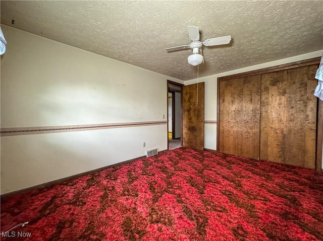 7918 State Route 164, Lisbon, OH 44432 - unfurnished bedroom with a textured ceiling, carpet floors, and ceiling fan
