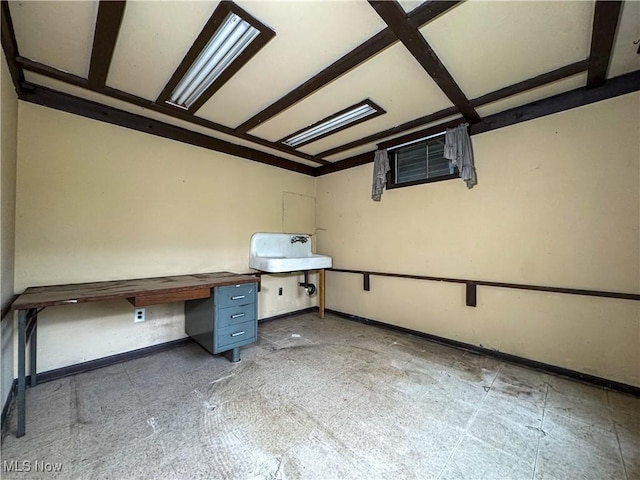 7918 State Route 164, Lisbon, OH 44432 - unfurnished office featuring baseboards and a sink