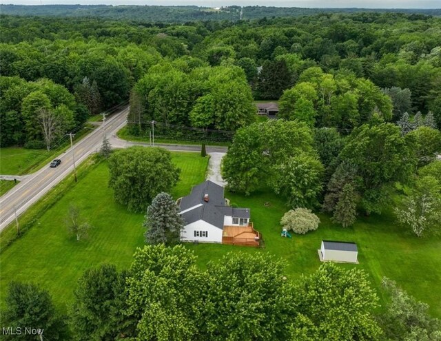 6111 State Route 82, Hiram, OH 44234 - aerial view of property and surrounding area featuring a heavily wooded area