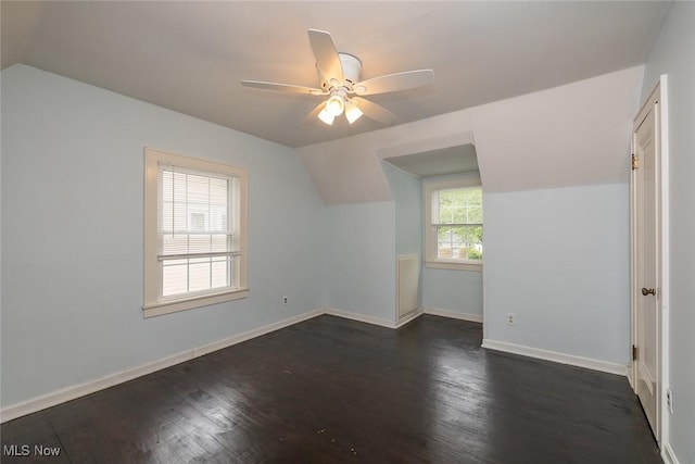 36 Rosedale Blvd, Norwalk, OH 44857 - bonus room with vaulted ceiling, dark wood-style flooring, and a ceiling fan