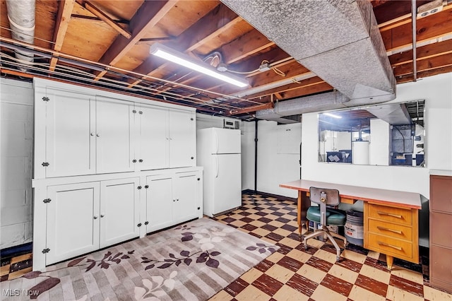 840 Twilight Dr, Seven Hills, OH 44131 - office area featuring light floors and water heater