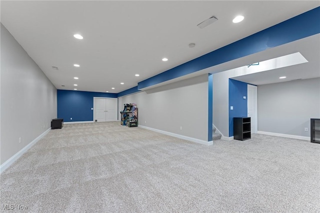 905 Braemar Cir, North Canton, OH 44720 - finished below grade area with carpet floors, stairs, and recessed lighting