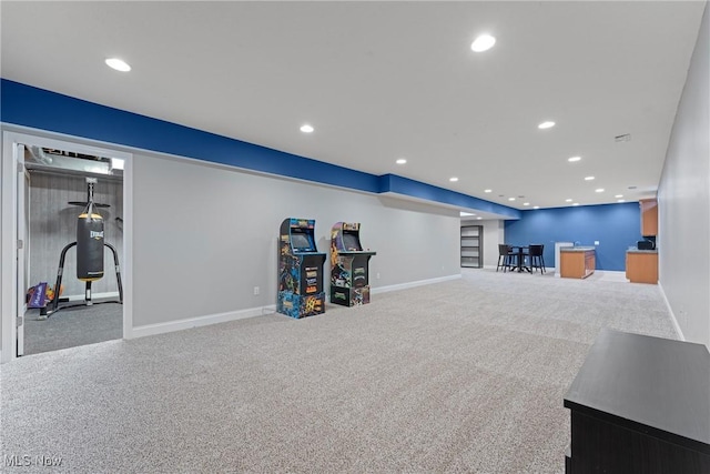 905 Braemar Cir, North Canton, OH 44720 - finished basement featuring carpet floors and recessed lighting