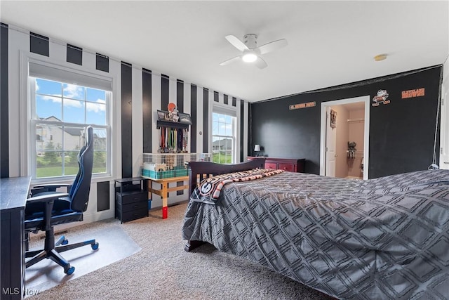 905 Braemar Cir, North Canton, OH 44720 - carpeted bedroom featuring a desk and ceiling fan