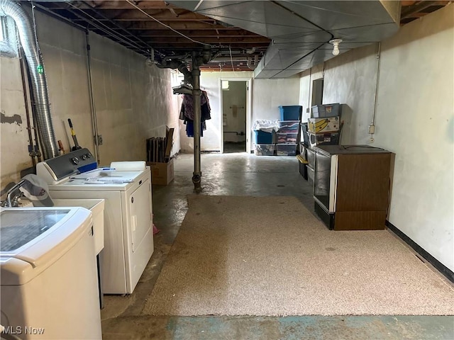 344 17th St NW, Barberton, OH 44203 - unfinished basement with separate washer and dryer