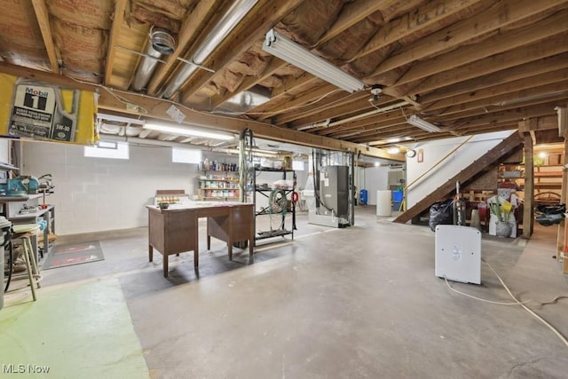1114 Beechwood Rd, Salem, OH 44460 - basement featuring stairs and heating unit