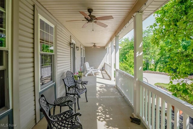 3020 Crookston Ln, Clinton, OH 44216 - covered porch with ceiling fan