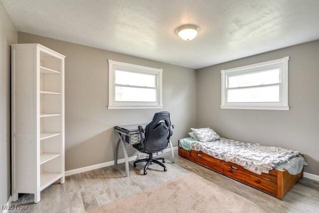 1260 Pleasant Ridge St SE, Minerva, OH 44657 - bedroom featuring wood finished floors, multiple windows, and a textured ceiling