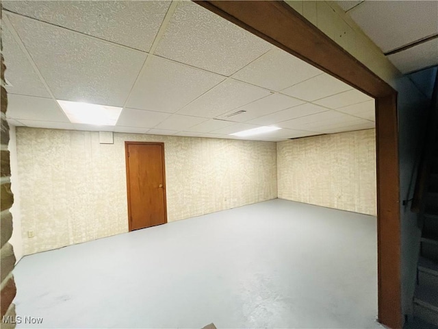 1260 Pleasant Ridge St SE, Minerva, OH 44657 - finished basement with a drop ceiling