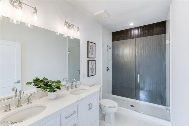 1369 W 74th St, Cleveland, OH 44102 - bathroom with double vanity and a shower stall