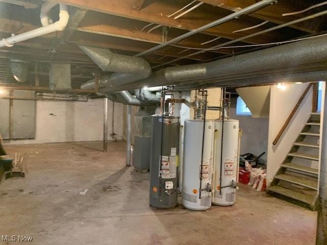 1543 Genesee Rd, South Euclid, OH 44121 - below grade area with water heater and stairs