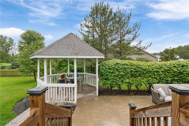 7287 Fayette Blvd, Chippewa Lake, OH 44215 - view of patio / terrace featuring a gazebo